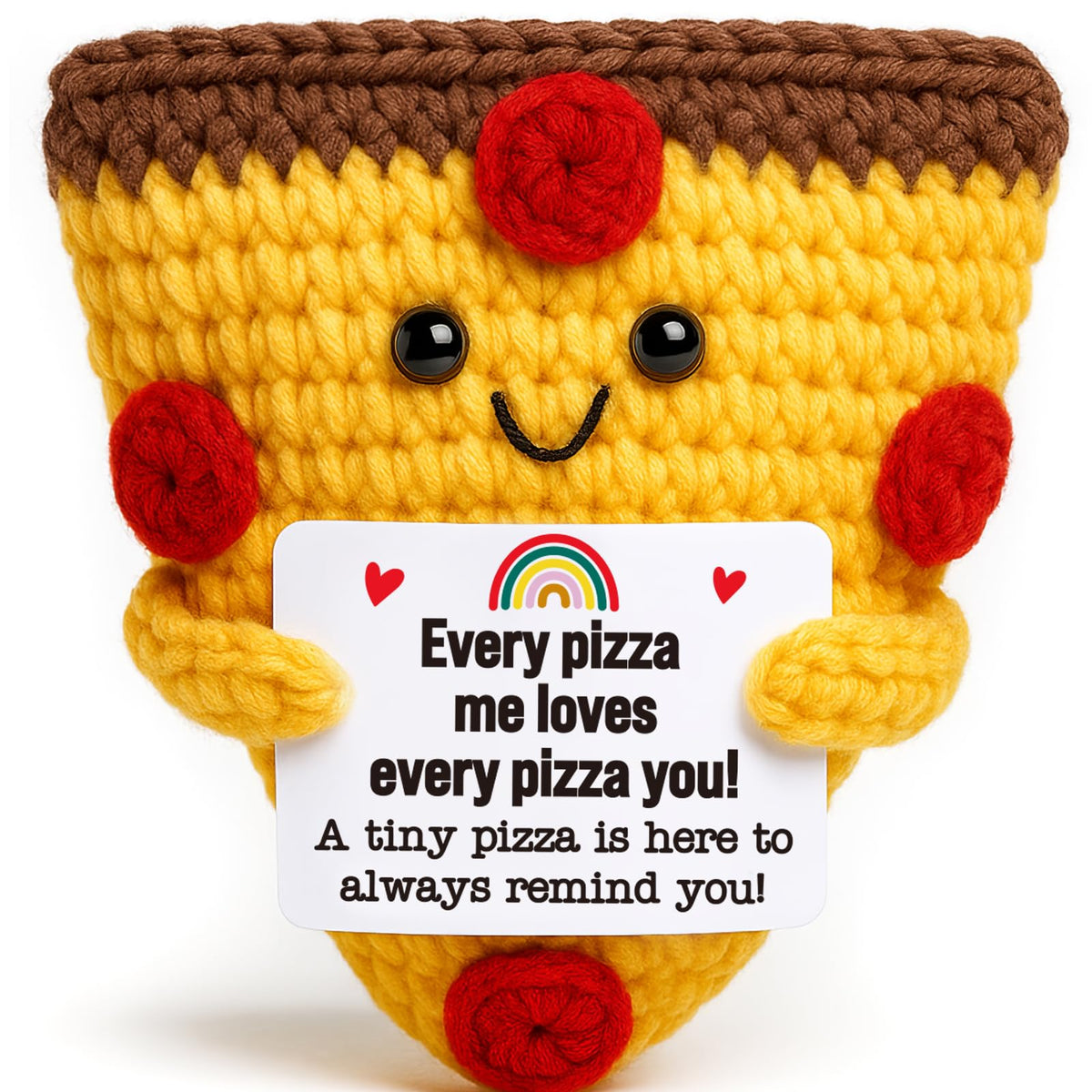 OCCdesign crochet pizza slice gift for anniversaries, a cozy keepsake.