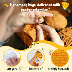 OCCdesign crochet pizza for Valentine’s Day, playful gift for him or her.