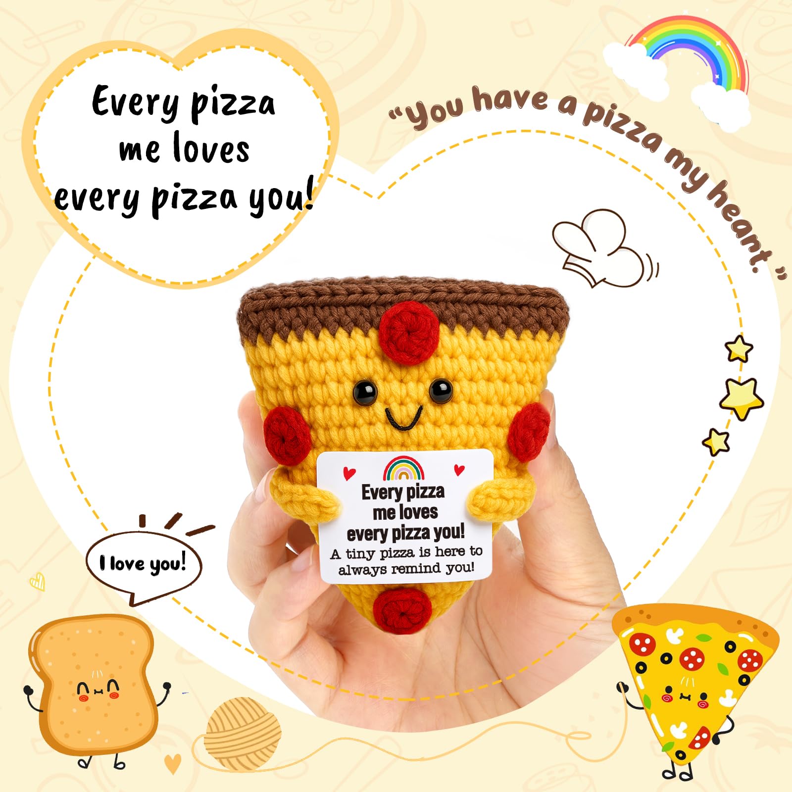 OCCdesign crochet pizza gift for everyday love and cheer.