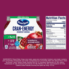 Ocean Spray Cran-Energy bottle pour into a glass for quick refreshment