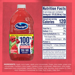 Ocean Spray pour into glass reveals crisp cranberry-watermelon flavor.