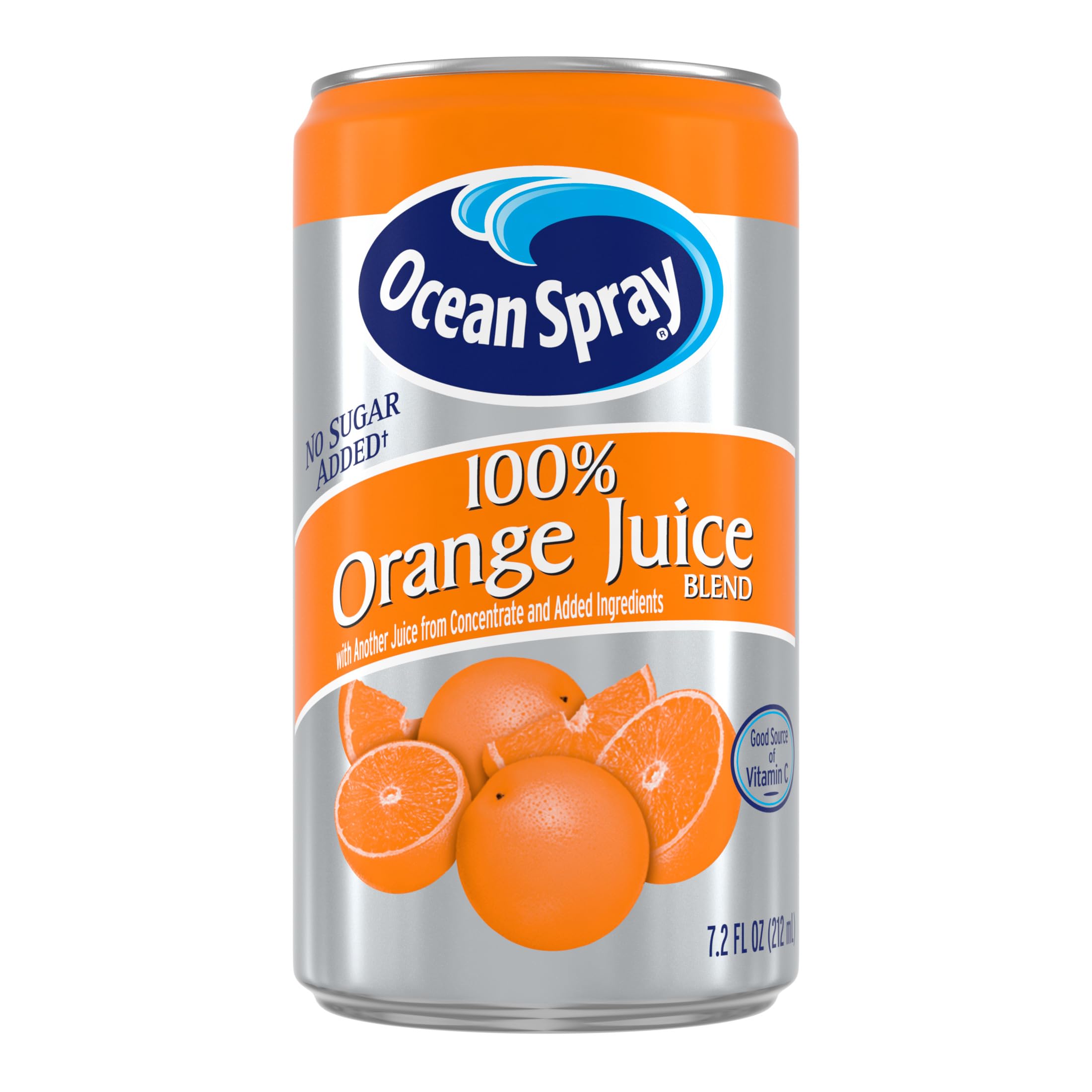 Ocean Spray orange juice mini can in a catering setup, ready for quick service.