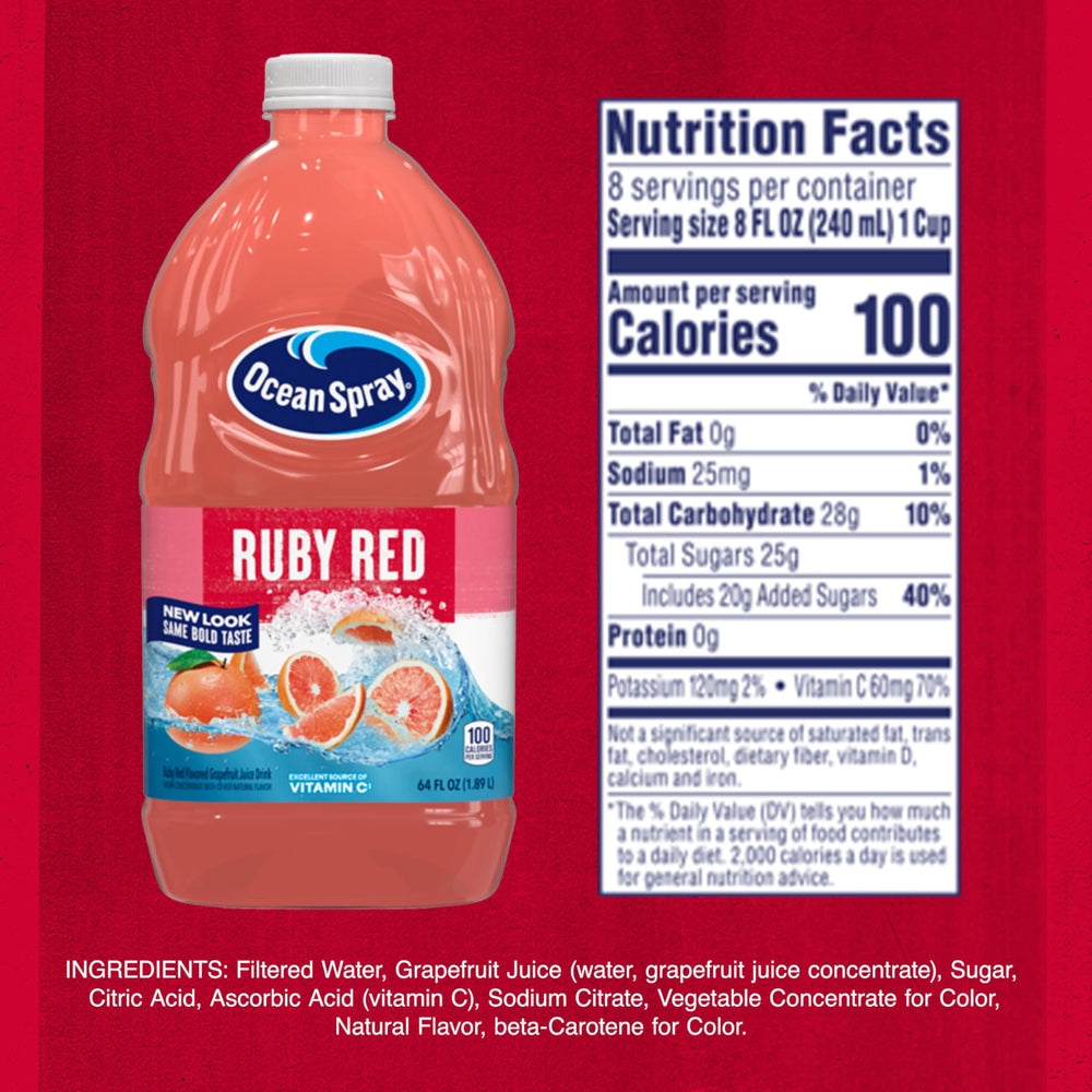 Ruby Red Grapefruit Juice bottle on kitchen counter ready to enjoy