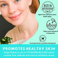 Ocean's Balance Dulse flakes sprinkled on salad demonstrates versatile, umami rich topping.