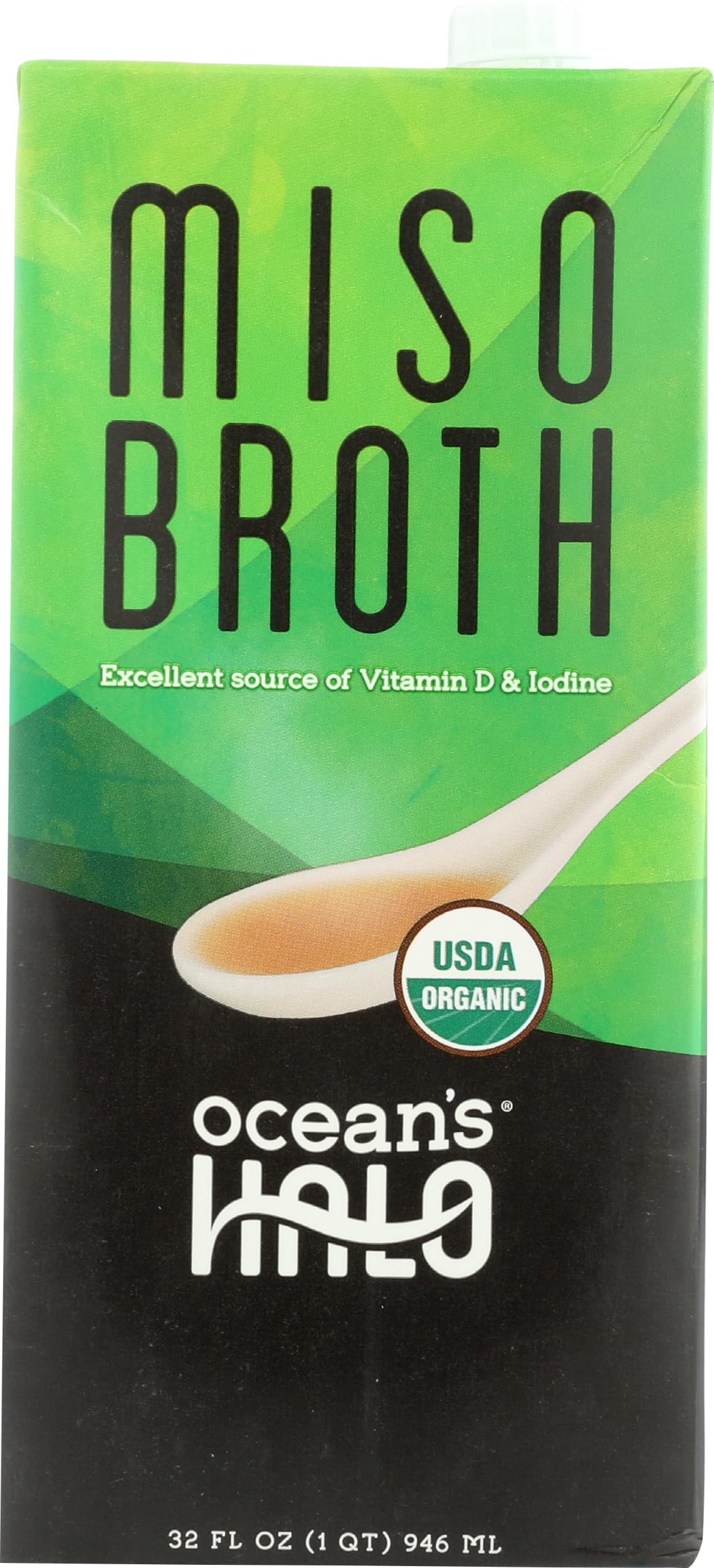 Ocean's Halo miso broth bottle, organic vegan base for quick miso soup.