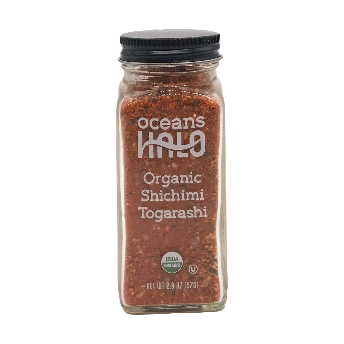 Ocean's Halo Organic Shichimi Togarashi packaging highlights organic, gluten-free credentials.