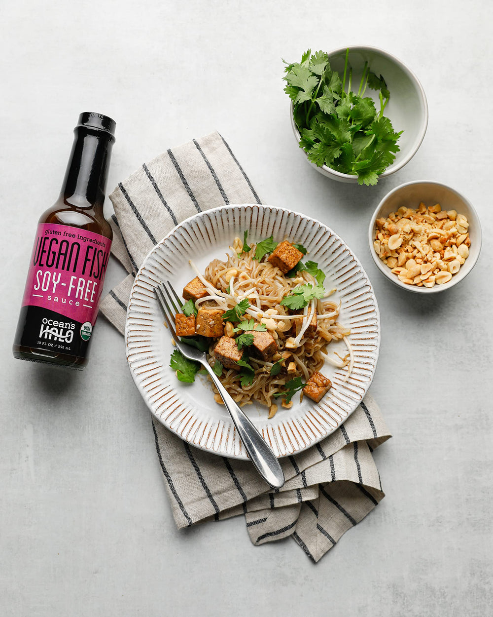 Ocean's Halo vegan fish sauce supports gluten-free meals.