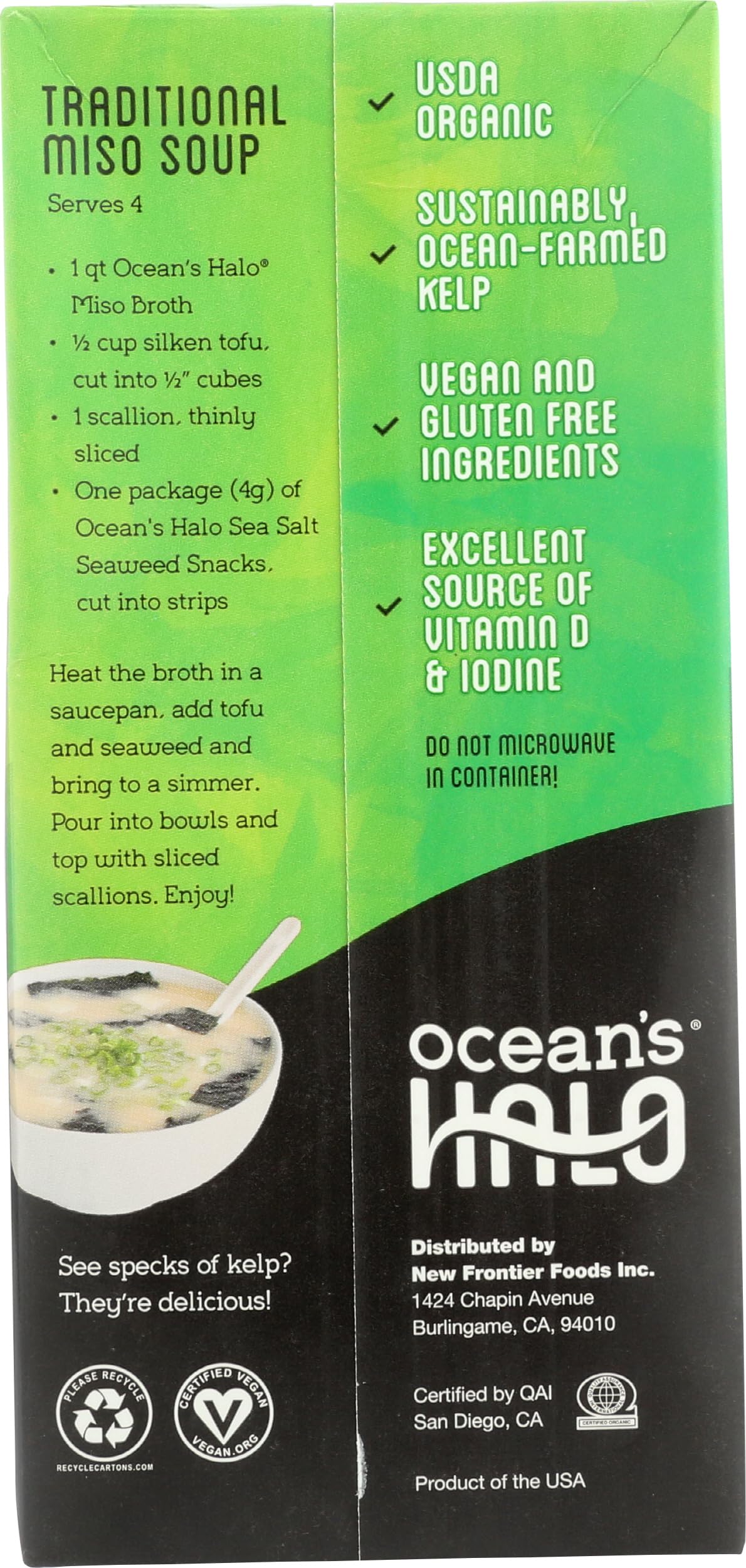 Ocean's Halo sustainably farmed kelp highlighted for sea-forward flavor.