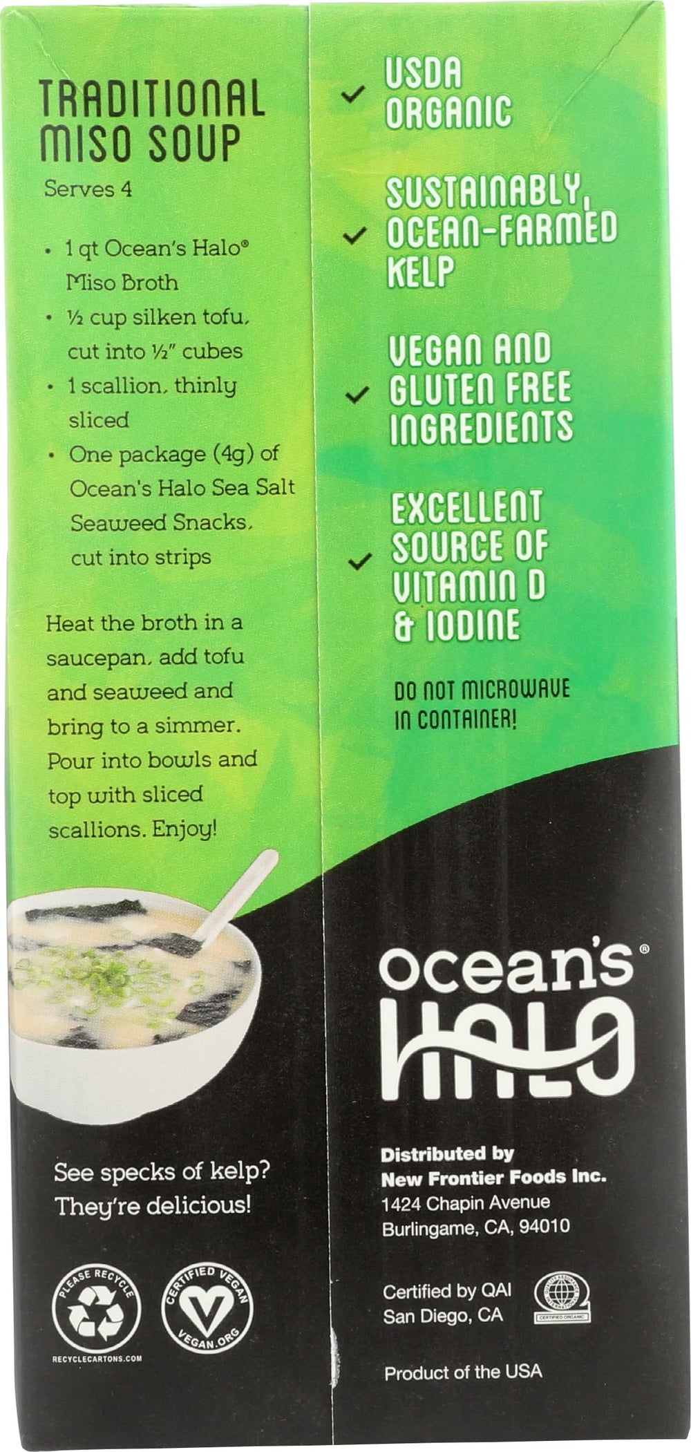Ocean's Halo sustainably farmed kelp highlighted for sea-forward flavor.