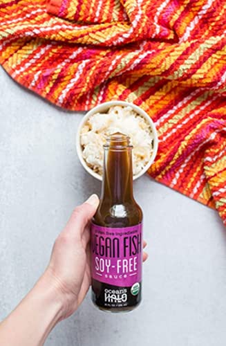 Ocean's Halo Vegan Fish Sauce on a stir-fry dish enhances flavor.
