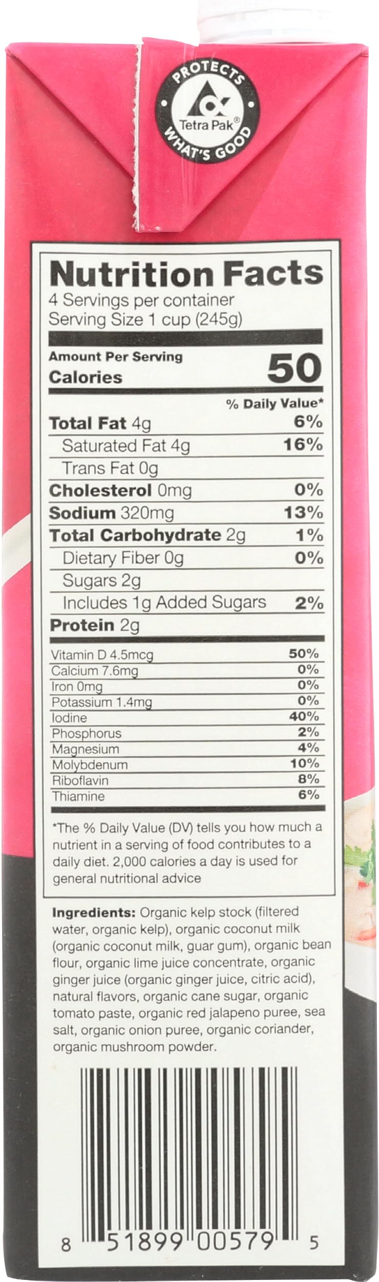 Ocean's Halo vitamin D and iodine enrichment claim highlight nutrition benefits.