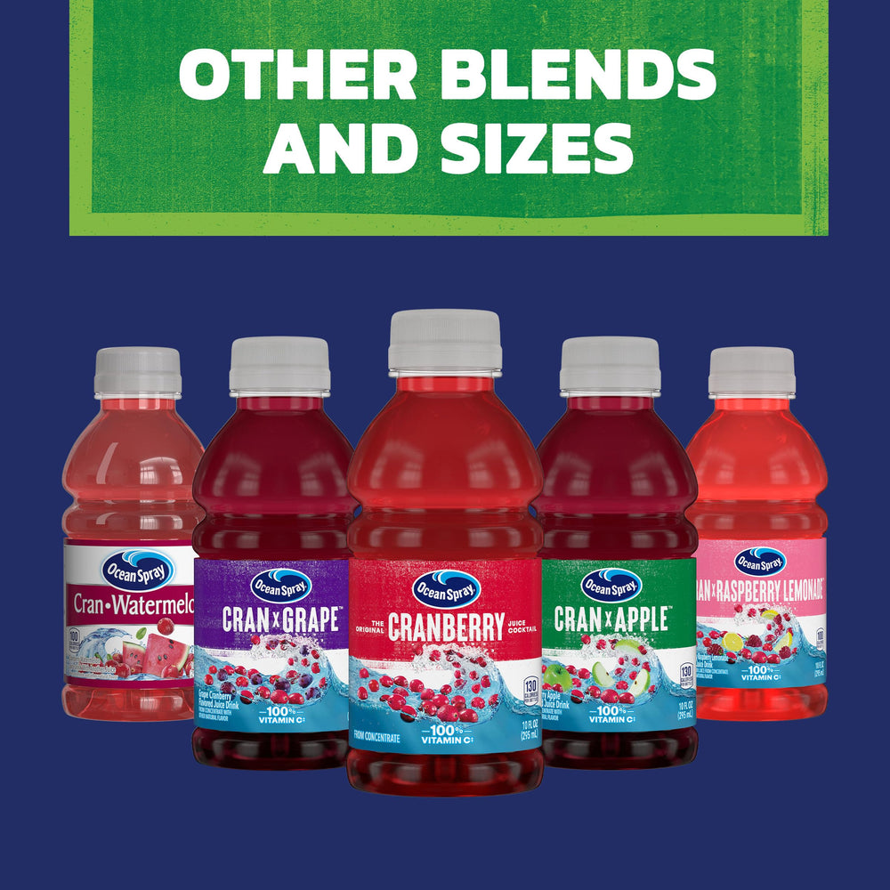 Cran-Apple bottles in the fridge ready for ready-to-serve moments.