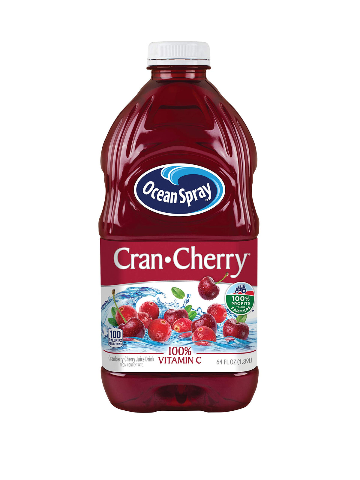 Ocean Spray Cran-Cherry 64oz bottle showing bold fruit blend for family refreshment