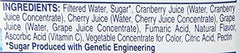Close-up of Cran-Cherry label highlighting real fruit juice concentrate