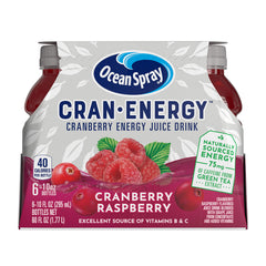 Ocean Spray Cran-Energy Cranberry Raspberry bottle with crisp, energizing flavor for on-the-go moments