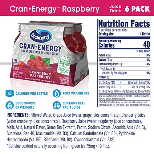 Ocean Spray Cran-Energy on-the-go pack for convenient 10 oz bottles while traveling