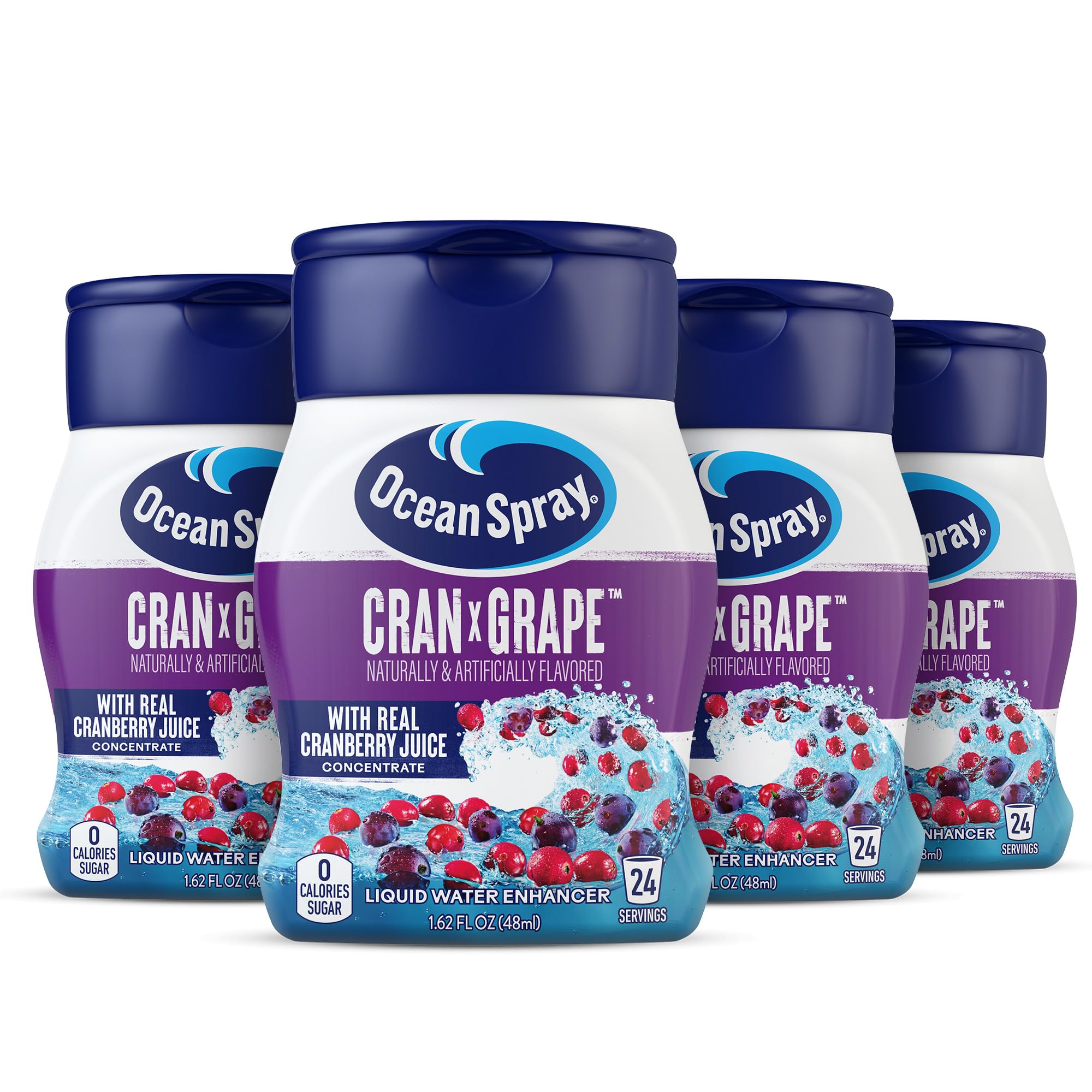 Ocean Spray Cran-Grape bottle highlighting zero sugar for on-the-go hydration.