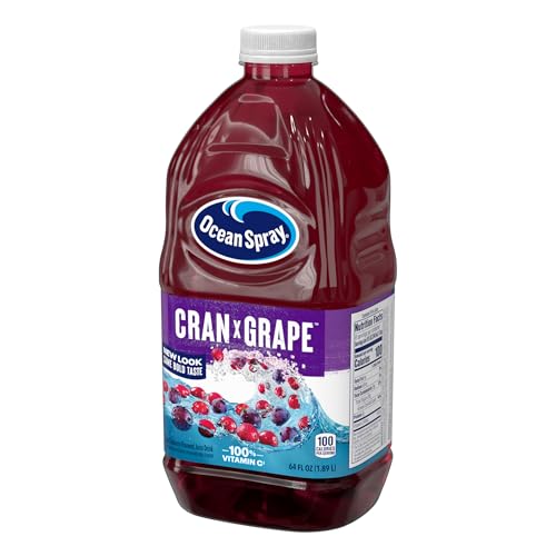 Ocean Spray Cran-Grape glass, refreshing tart-sweet taste over ice