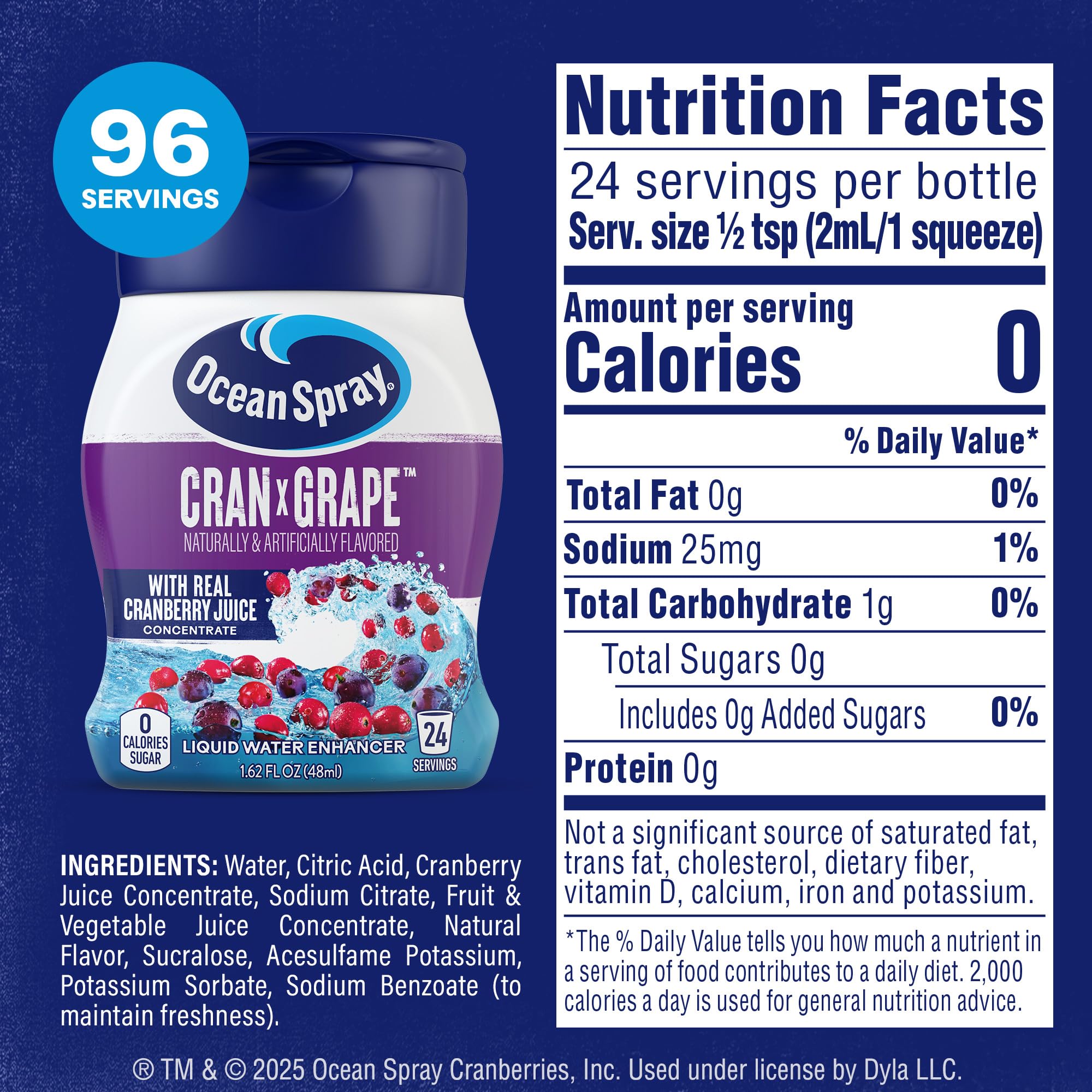 Ocean Spray Cran-Grape being poured into a glass to reveal tart flavor.