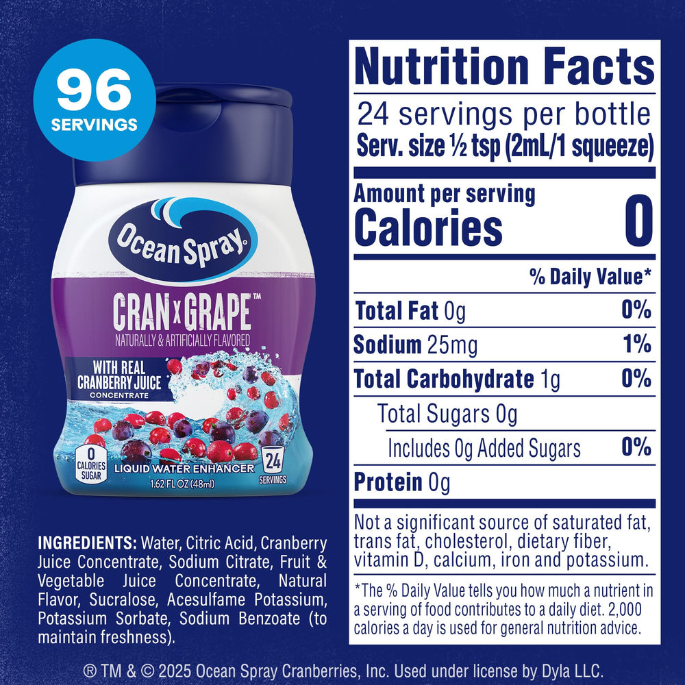 Ocean Spray Cran-Grape being poured into a glass to reveal tart flavor.