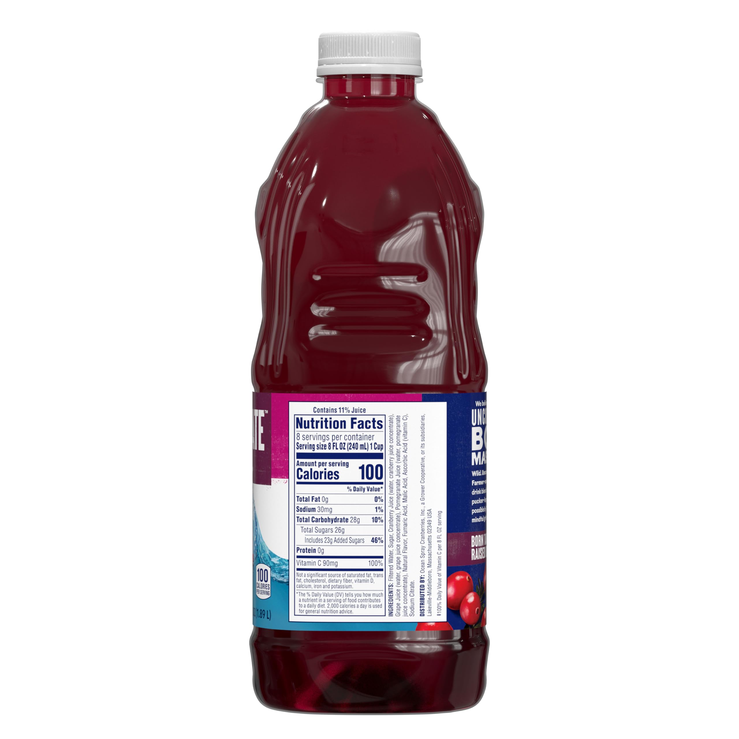 Ocean Spray Cran-Pomegranate glass pouring to show bold tart flavor