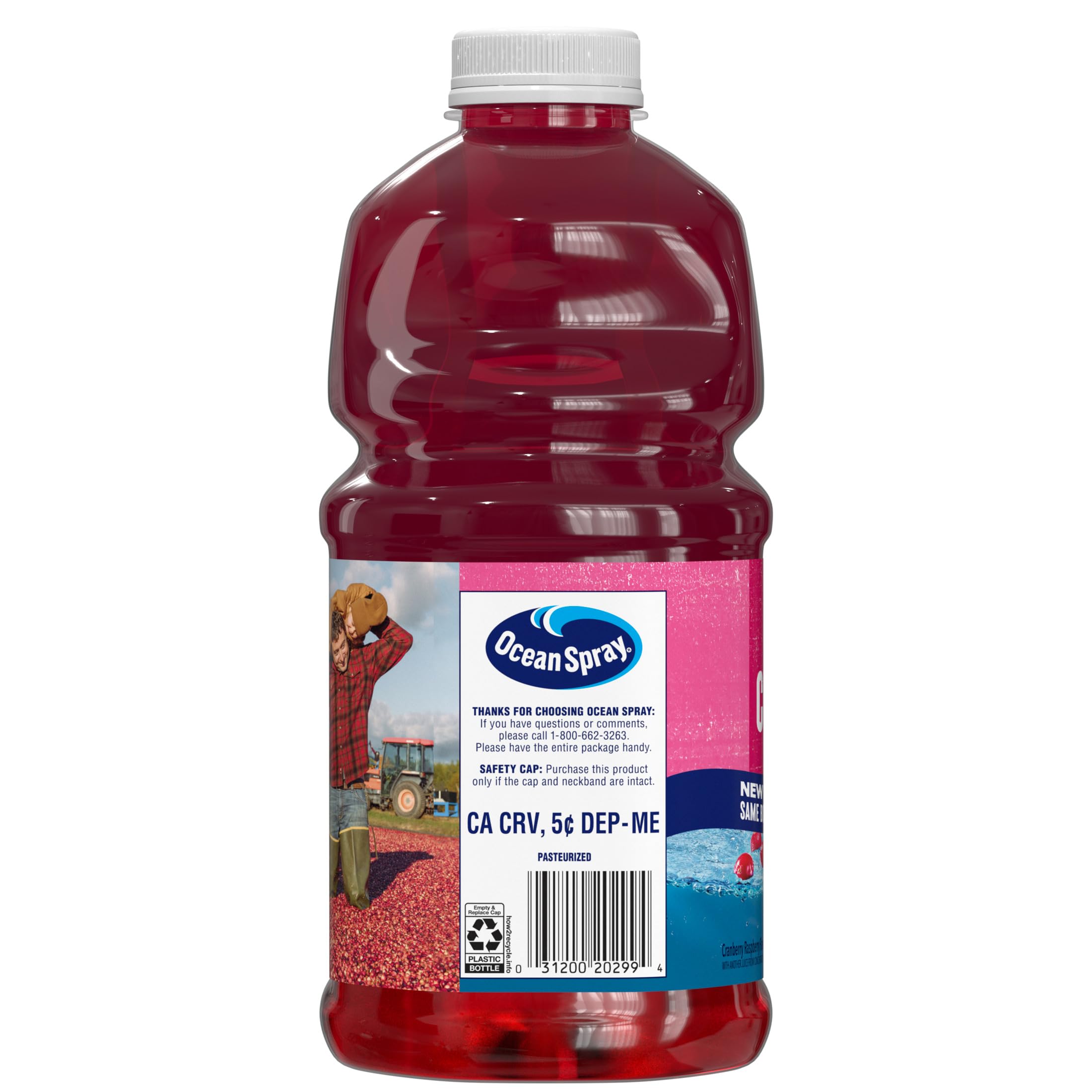 Cran-Raspberry bottle stored in the fridge for easy family-friendly refreshment