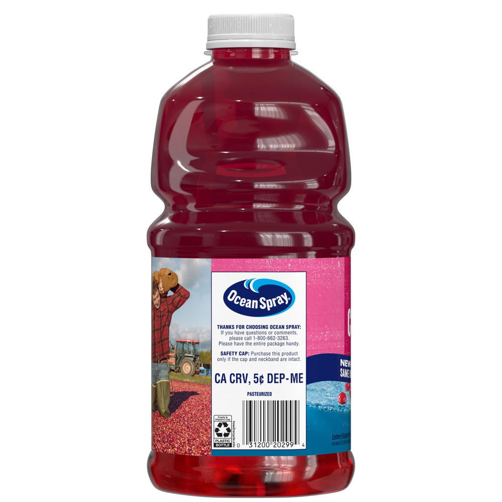 Cran-Raspberry bottle stored in the fridge for easy family-friendly refreshment