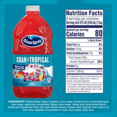 Ocean Spray Cran-Tropical pour showing vibrant color and aroma for serving.
