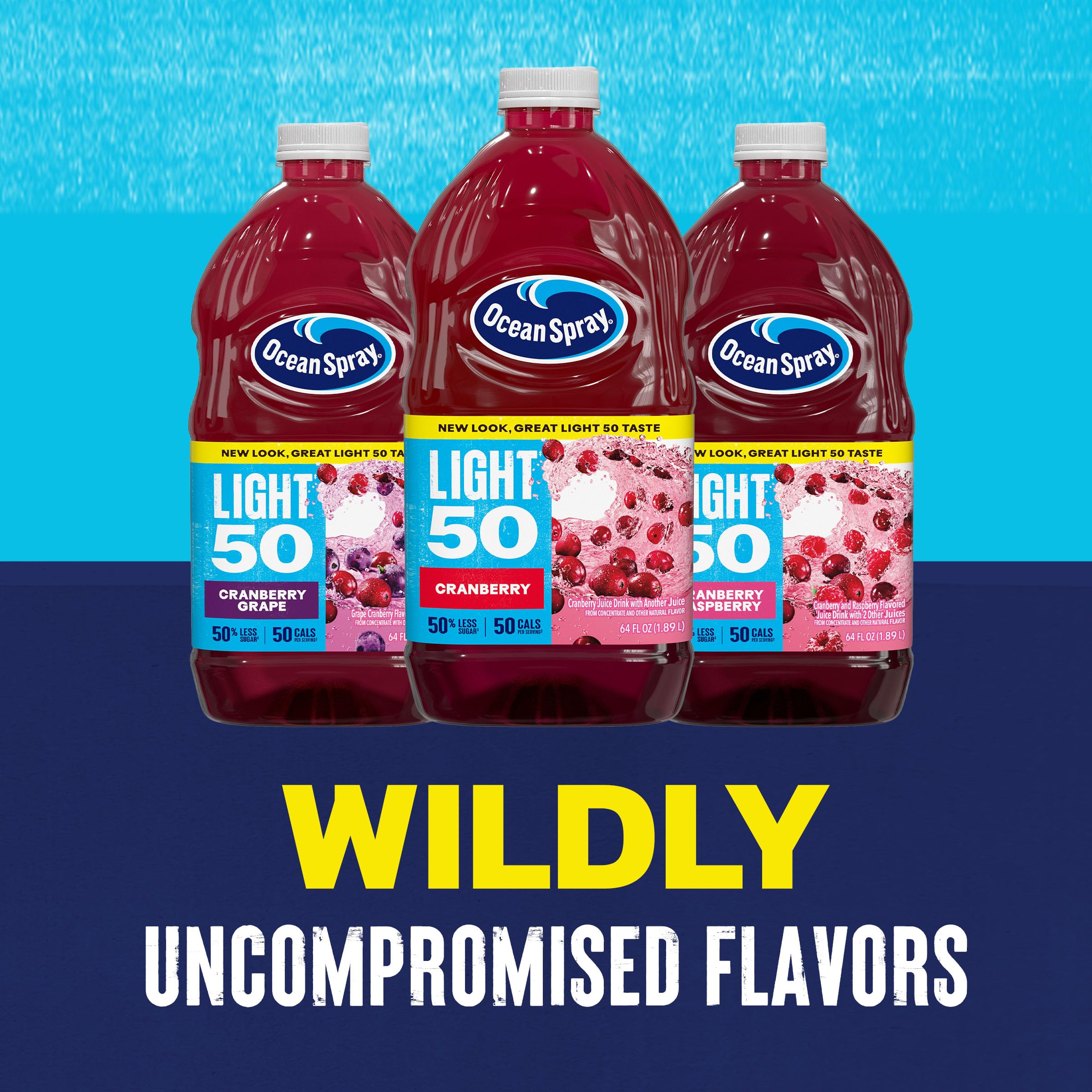 Ocean Spray Cran50 ingredients close-up showing cranberry blend.