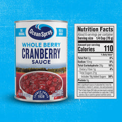 Ocean Spray cranberries closeup shows bright red berries for fresh sides