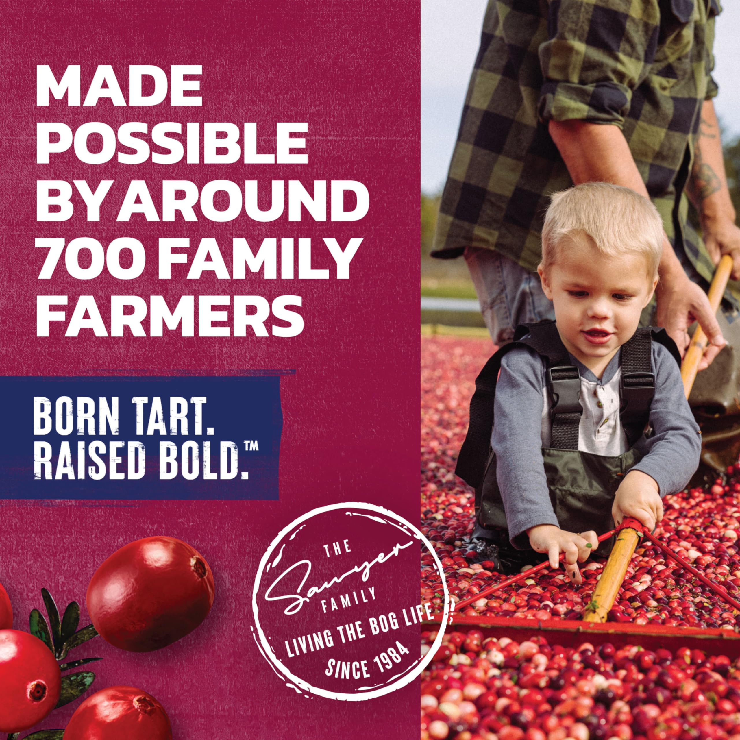 Ocean Spray Cranberry Cocktail ingredients and co-op story highlight.