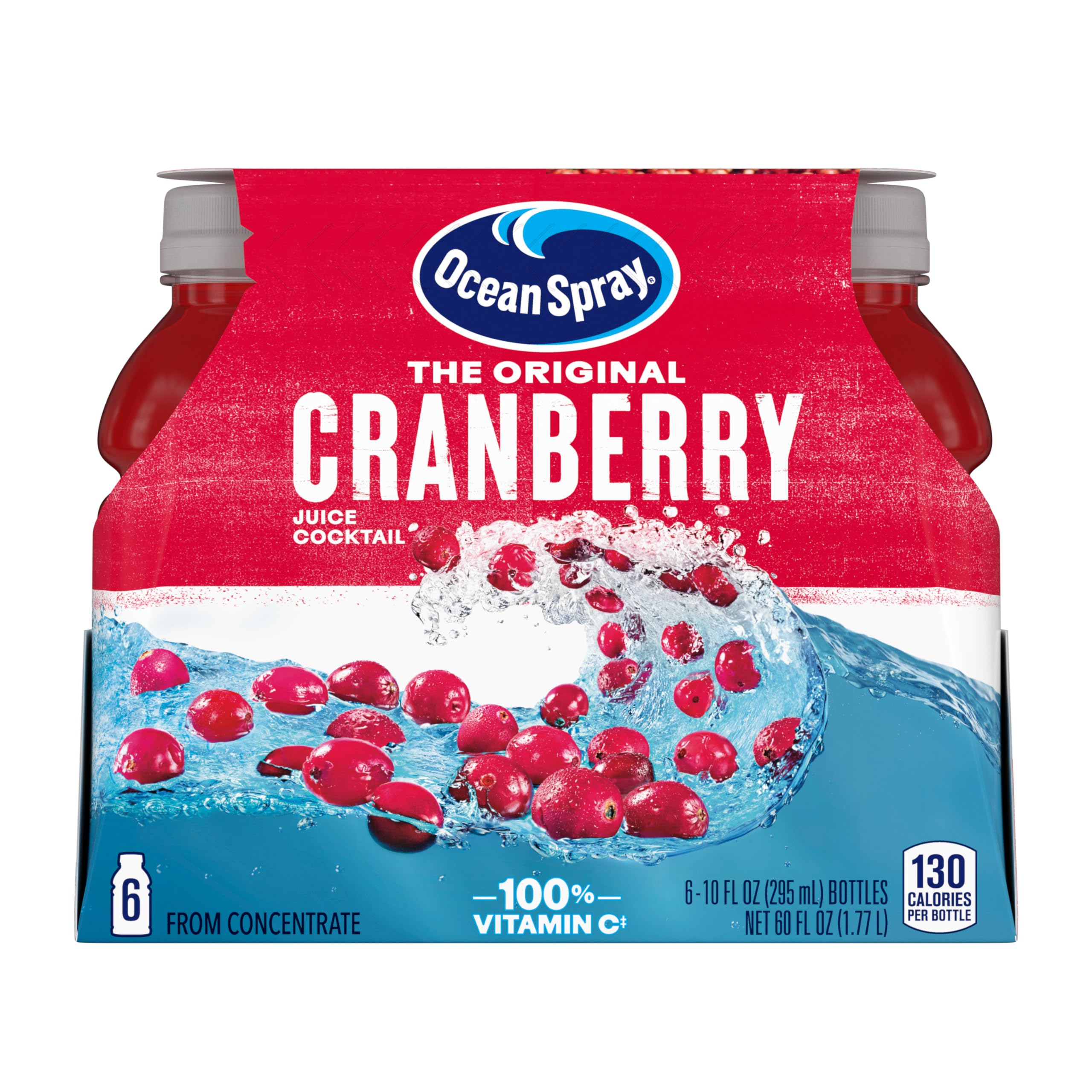 Ocean Spray Cranberry Cocktail six-pack bottles ready for sharing at gatherings.