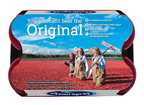 Ocean Spray Cranberry Cocktail display pack on store shelf.
