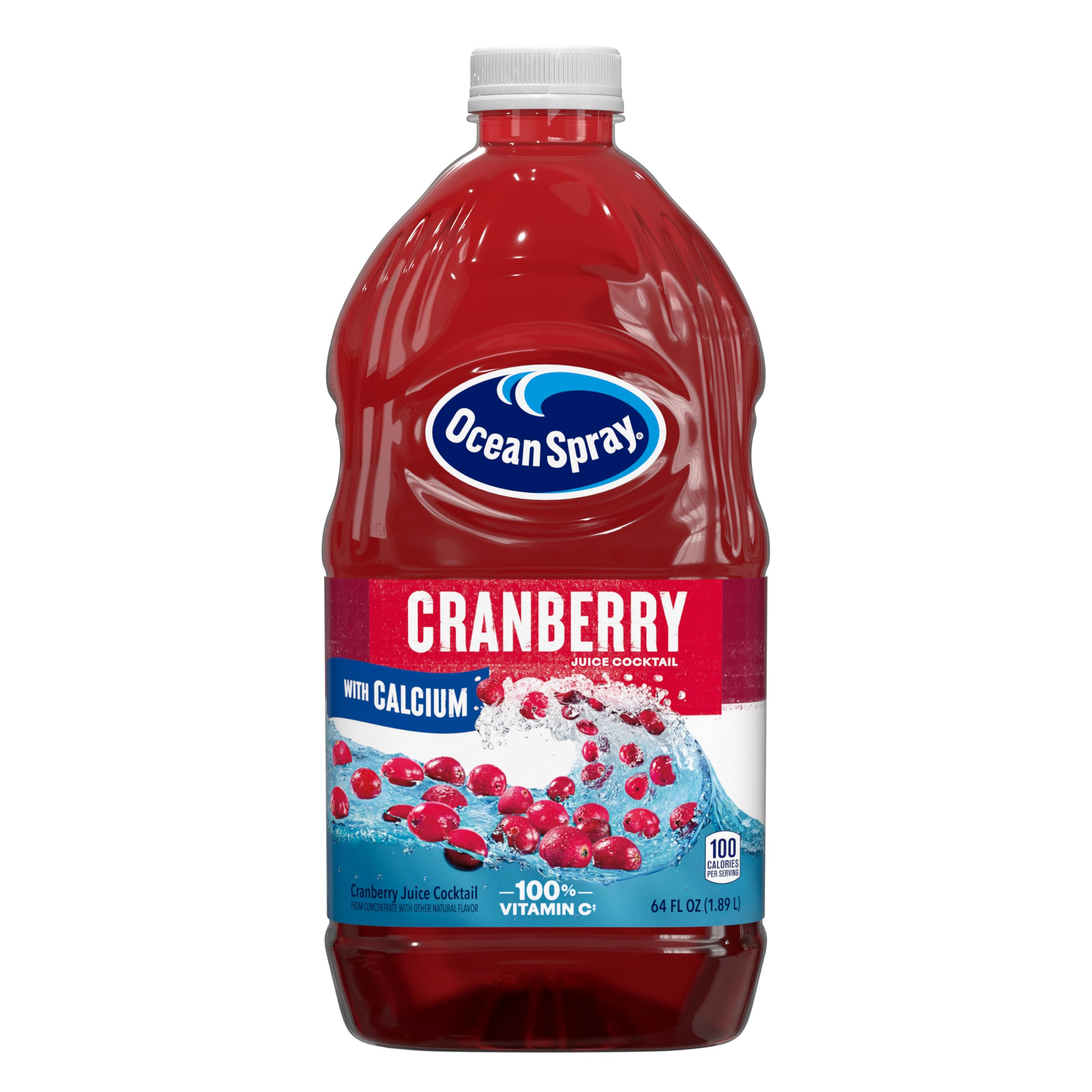 Ocean Spray Cranberry Juice Cocktail bottle being poured, a crisp mixer.
