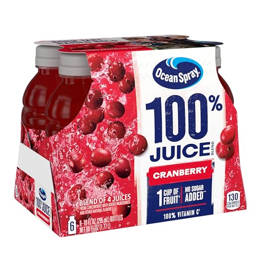 Pouring Ocean Spray cranberry juice into a glass for refreshing sip