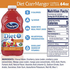 Closeup of Ocean Spray Diet Cran-Mango label with bold branding.