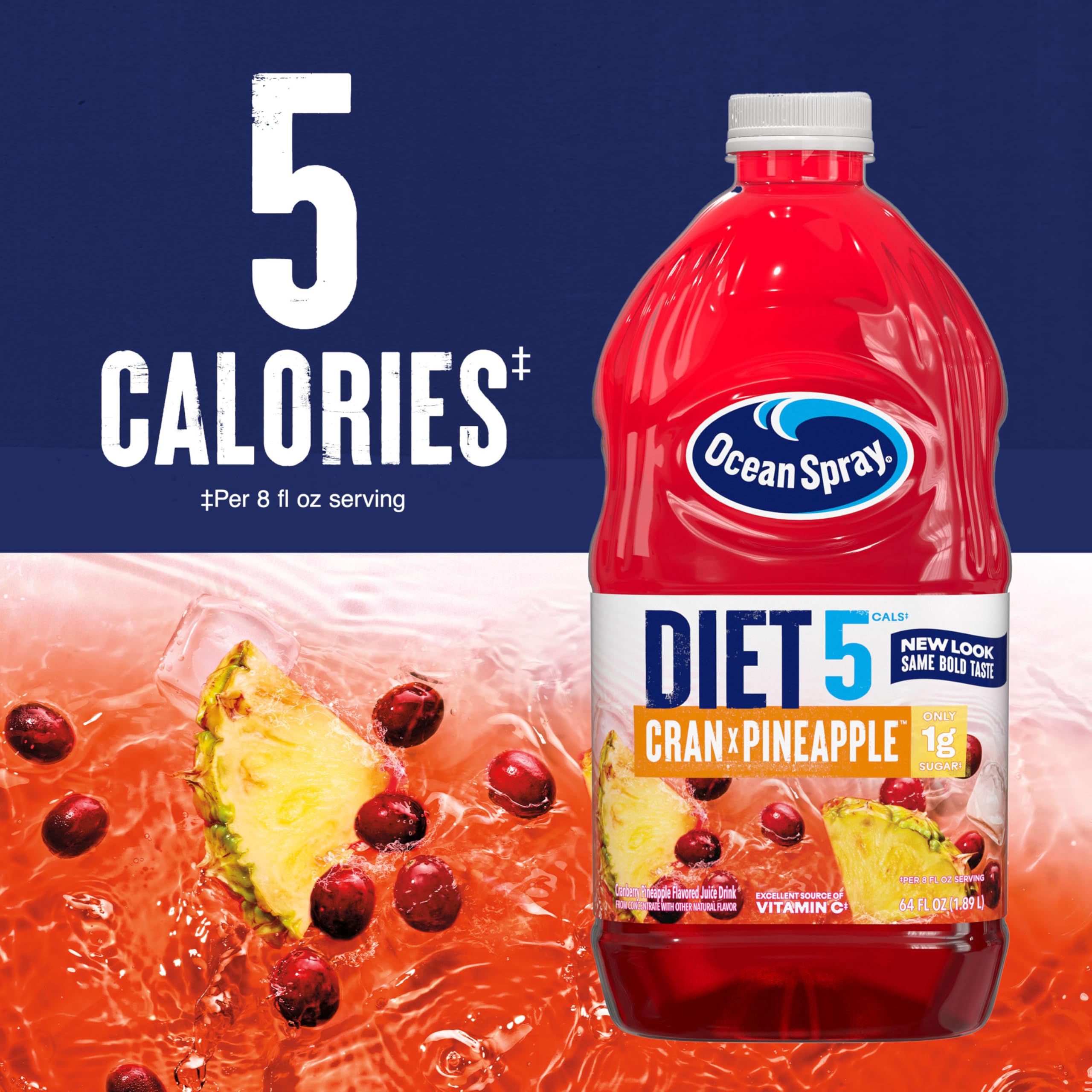 Ocean Spray Diet Cran-Pineapple fridge display invites quick refreshment.