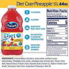 Ocean Spray Diet Cran-Pineapple glass pour over ice.