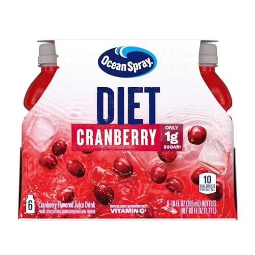 Ocean Spray Diet Cranberry Juice Label Closeup reveals vitamin C content.