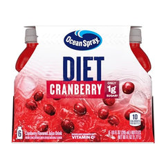 Ocean Spray Diet Cranberry Juice Label Closeup reveals vitamin C content.