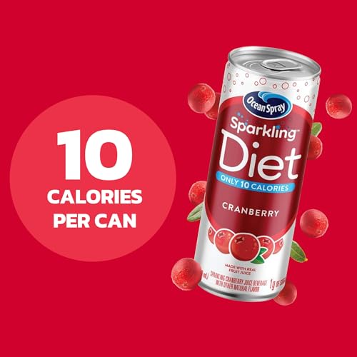 Ocean Spray Sparkling Diet Cranberry glass pour captures refreshing bubbles and tart-sweet aroma.