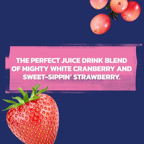 Ocean Spray White Cran-Strawberry ingredients closeup notes real fruit juice blend.