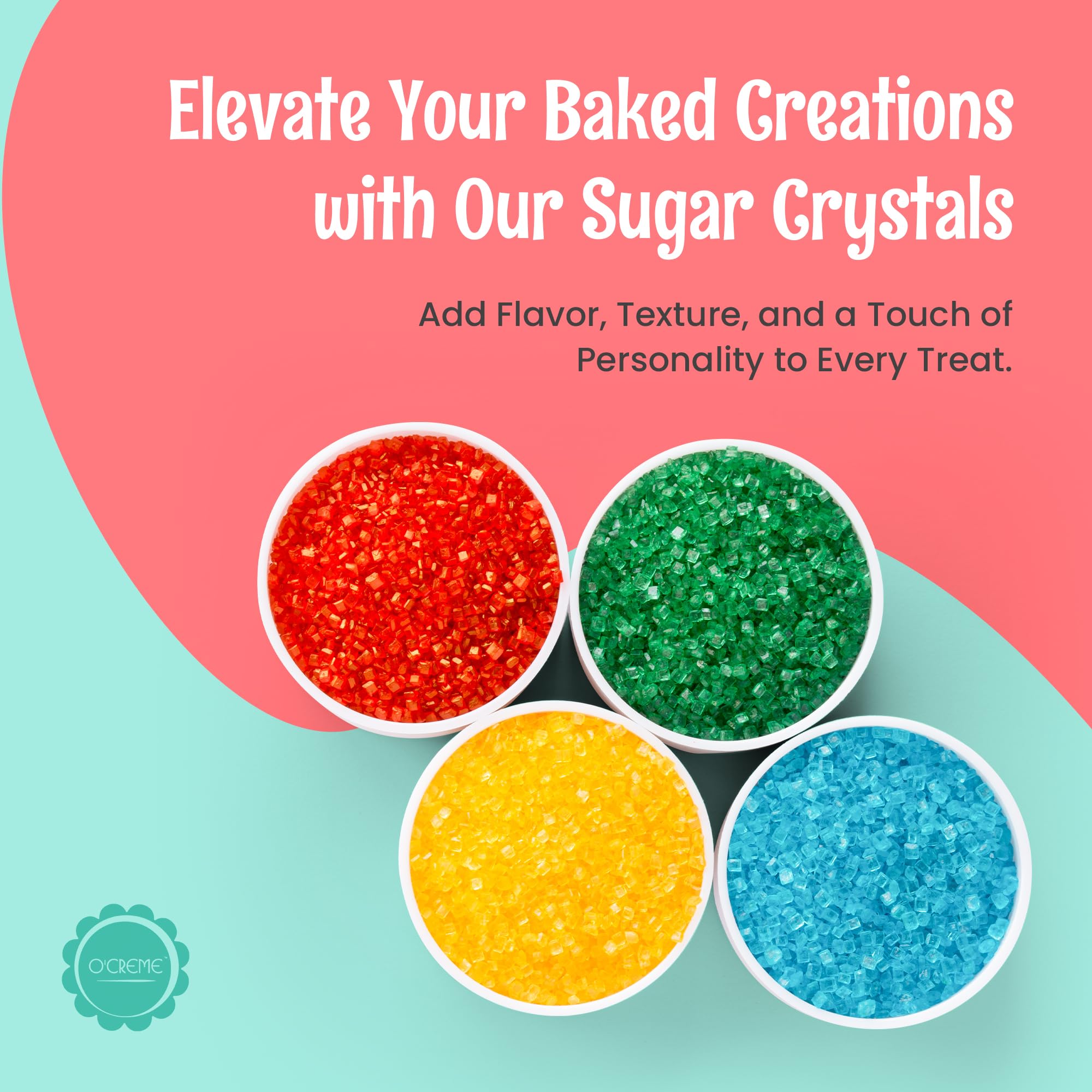 O'Creme crystals made from premium cane sugar for premium flavor and shine.