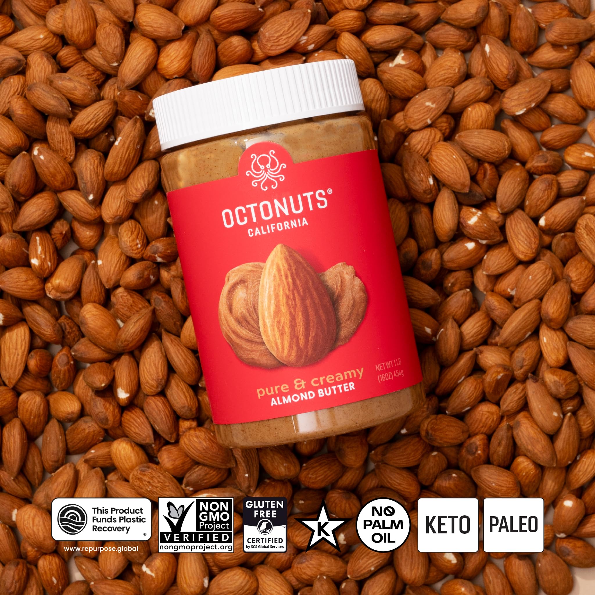 Octonuts almond butter 16oz tub ready for pantry staples.