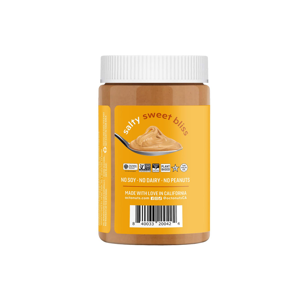 OCTONUTS California made cashew butter jar for quality flavor.