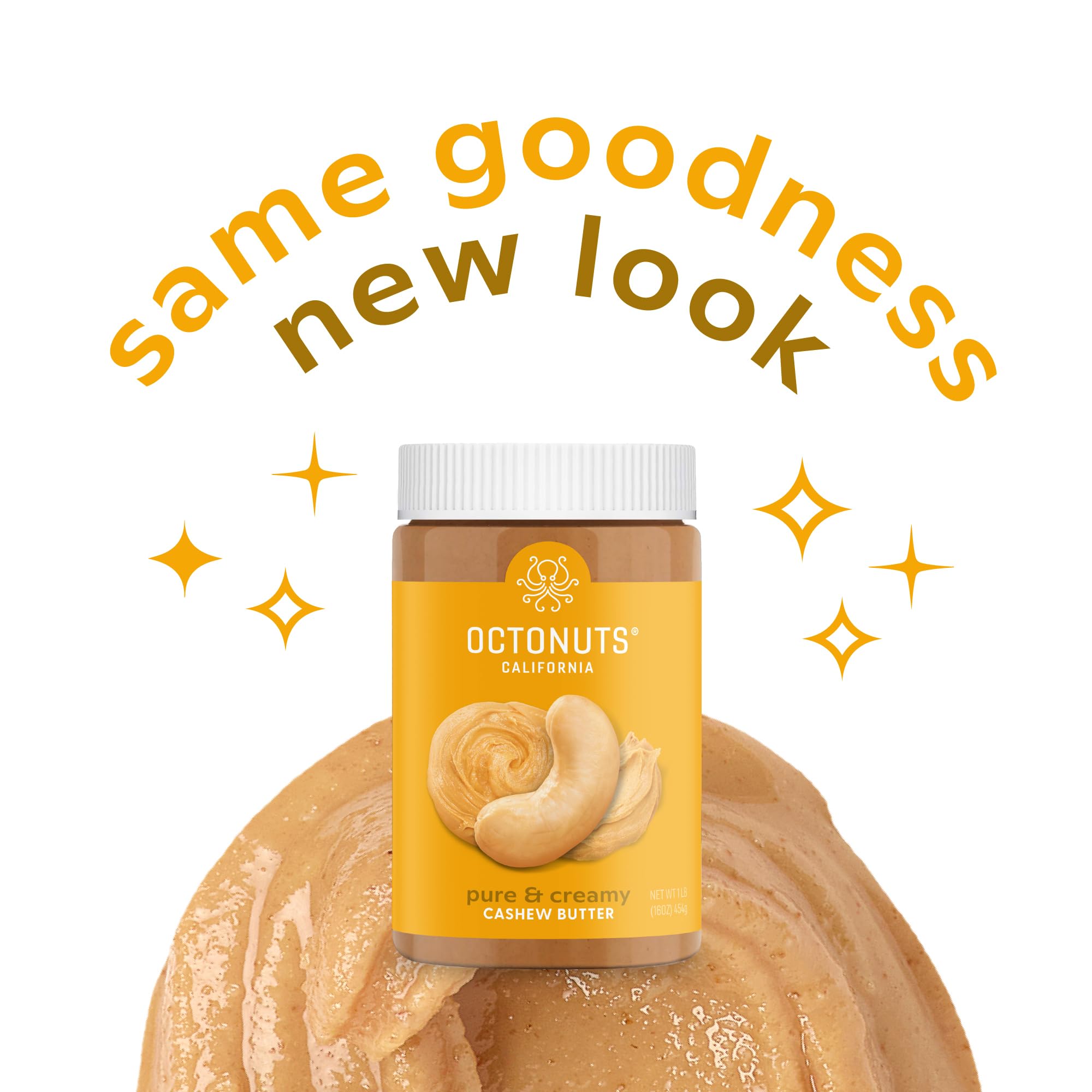 OCTONUTS cashew butter pantry scene conveys everyday versatile staple potential.