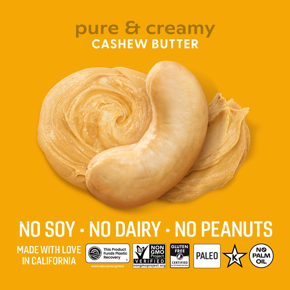 OCTONUTS creamy cashew butter scooped reveals allergen-friendly, single-ingredient snack option.