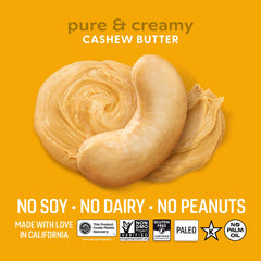 OCTONUTS creamy cashew butter scooped reveals allergen-friendly, single-ingredient snack option.