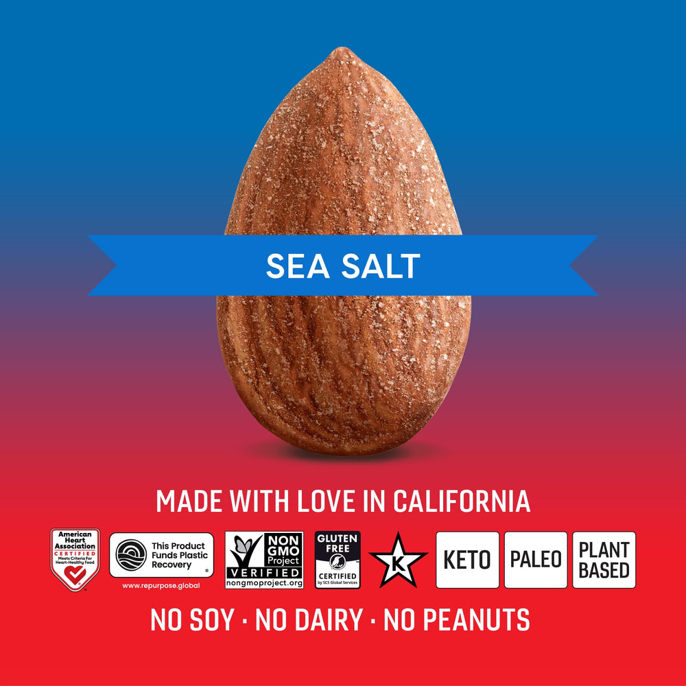OCTONUTS resealable 16-ounce almond bag preserves freshness and crunch.