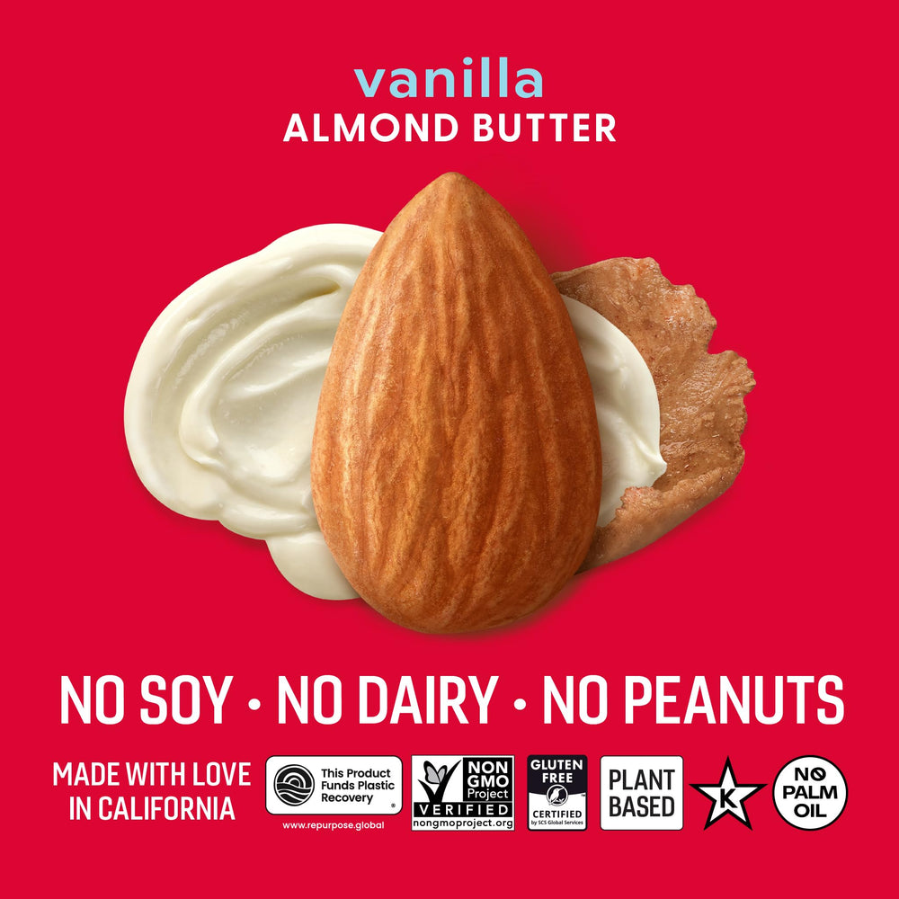 OCTONUTS Vanilla Almond Butter in a kitchen scene with minimal ingredients.